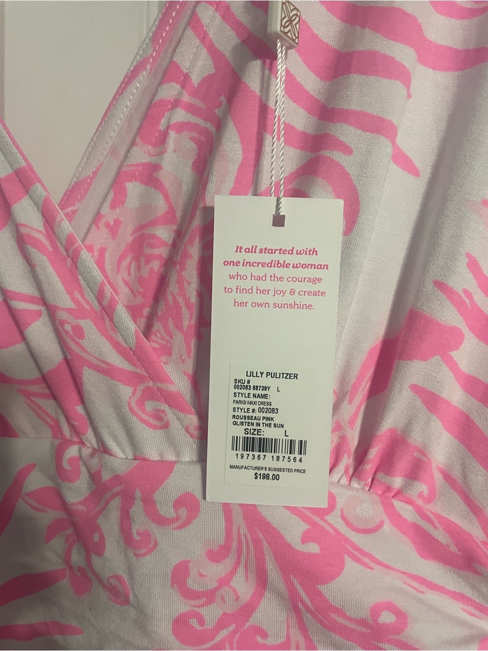 Lilly Pulitzer Pink Floral Print White Maxi Dress - Picture 2 of 2
